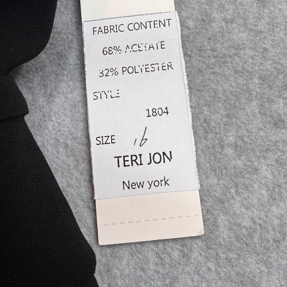 Rickie Freeman Teri Jon Tiered Dress Black Beaded Neckline Sleeveless Size 16 - Picture 7 of 10